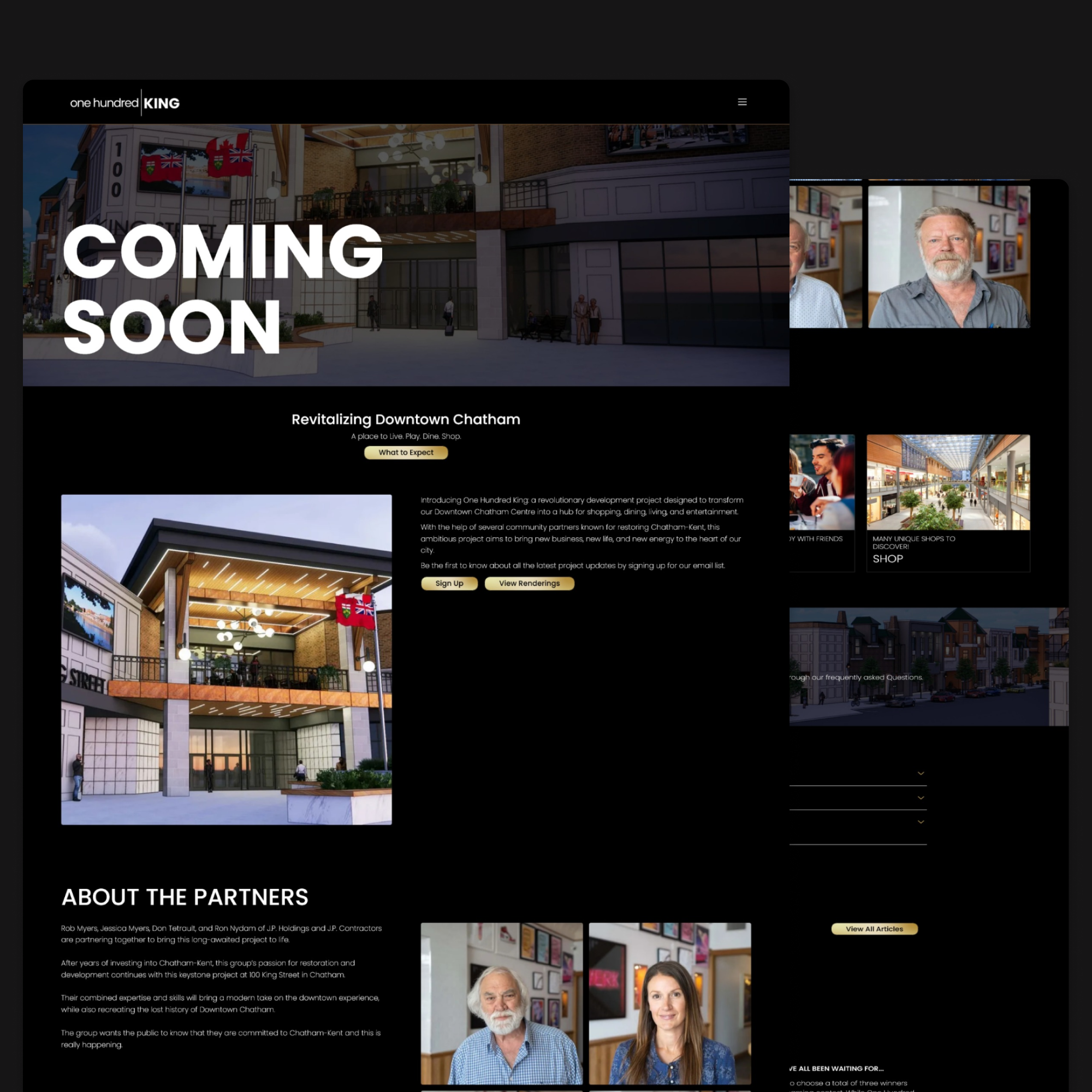 One Hundred King website design